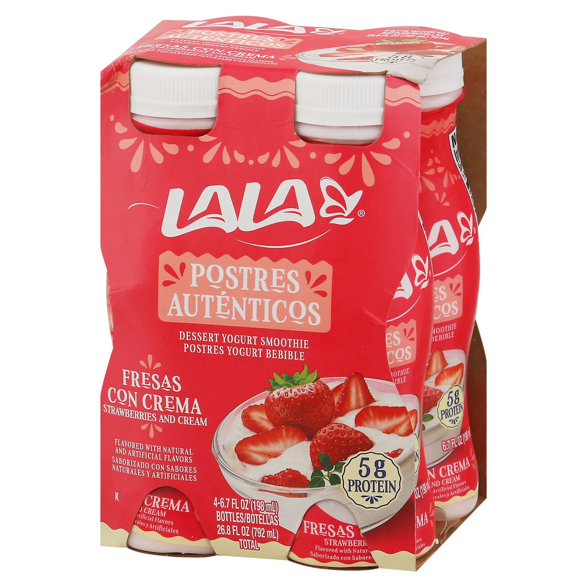 slide 9 of 9, LALA Delights Strawberries & Cream Dessert Yogurt Smoothie 4 - 6.7 fl oz Bottles, 4 ct