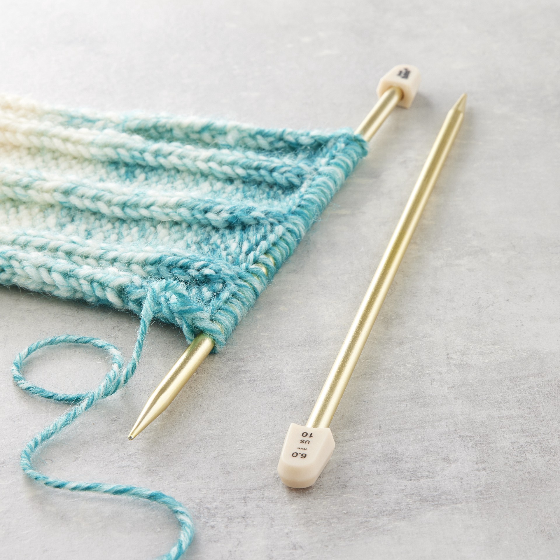 slide 2 of 2, Susan Bates 10" Silvalume Knitting Needles, 6 mm