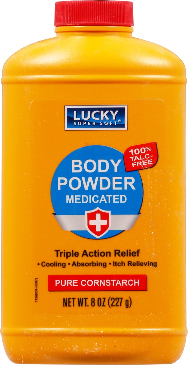 slide 1 of 12, Lucky Super Soft Pure Cornstarch Medicated Body Powder 8 oz, 8 oz