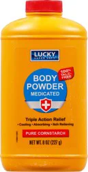 Lucky Super Soft Pure Cornstarch Medicated Body Powder 8 oz