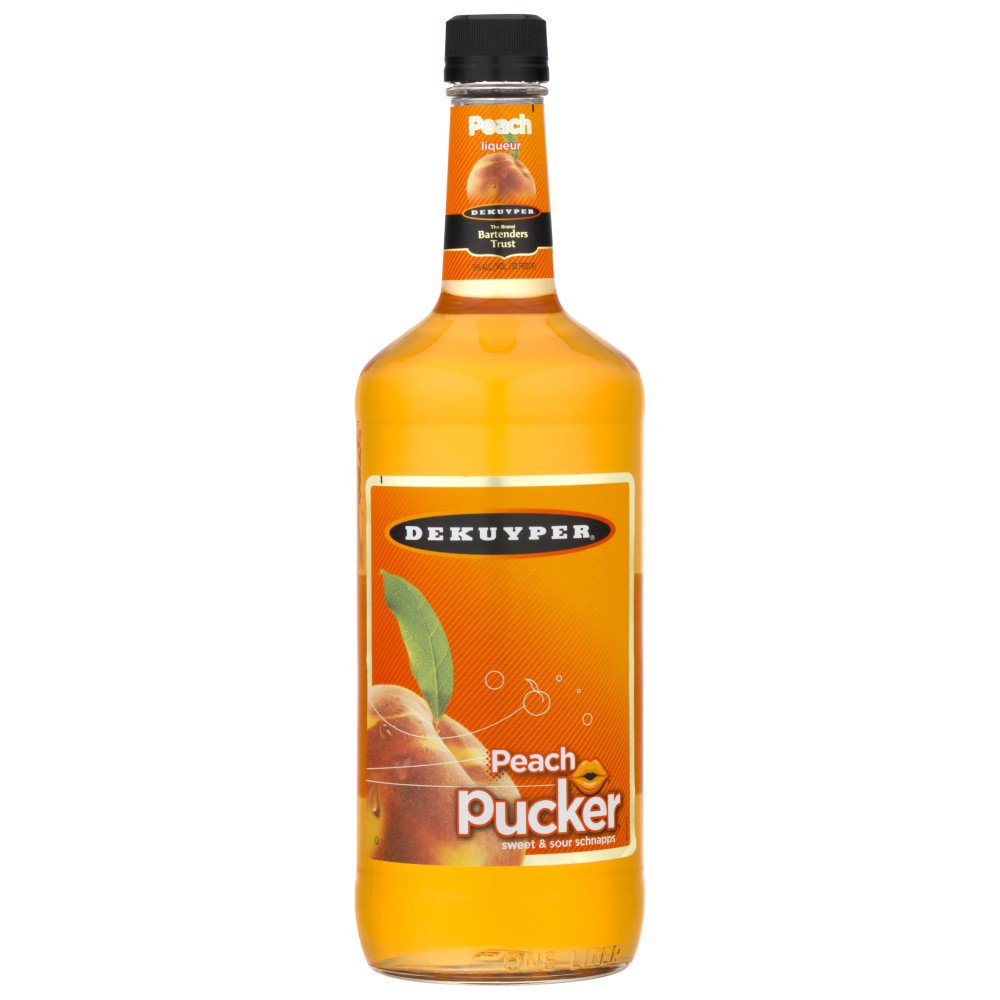 slide 1 of 1, DeKuyper Pucker Peach Schnapps Liqueur 1 L, 1 liter