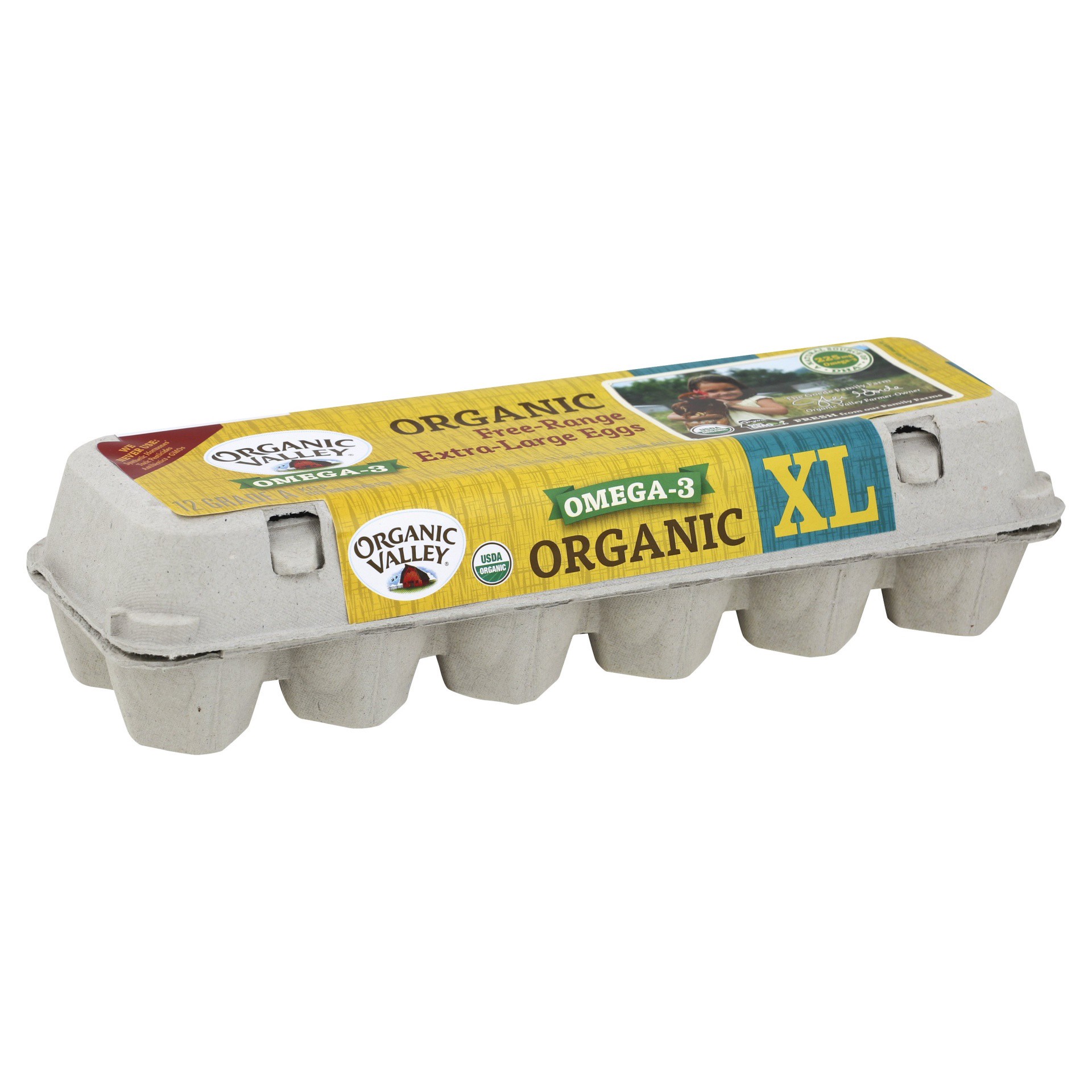 slide 1 of 7, Organic Valley Eggs, Organic, Free-Range, Extra-Large, 12 ct