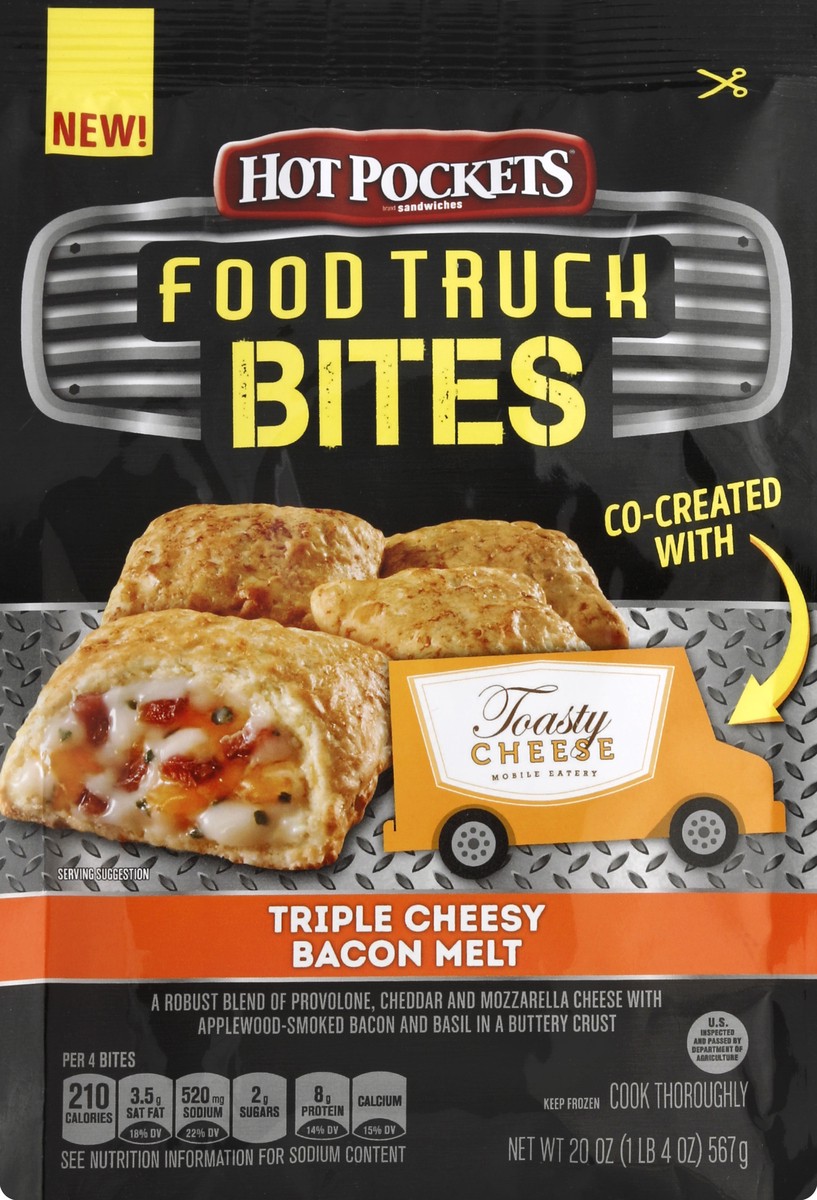 slide 5 of 5, Hot Pockets Food Truck Bites Triple Cheesy Bacon Melt, 20 oz