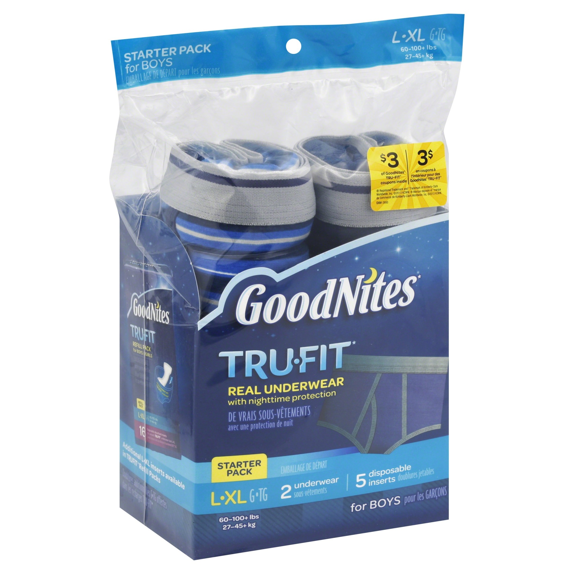 slide 1 of 1, GoodNites* Tru-Fit* Underwear Starter Pack for Boys - Large/Extra Large, 7 ct