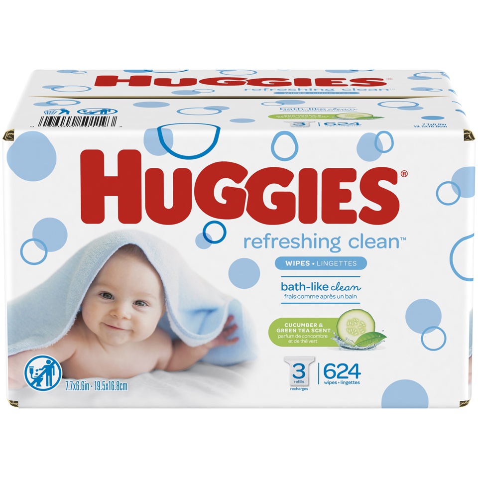 slide 1 of 3, Huggies One & Done Refreshing Clean Wipes Refills, 624 ct