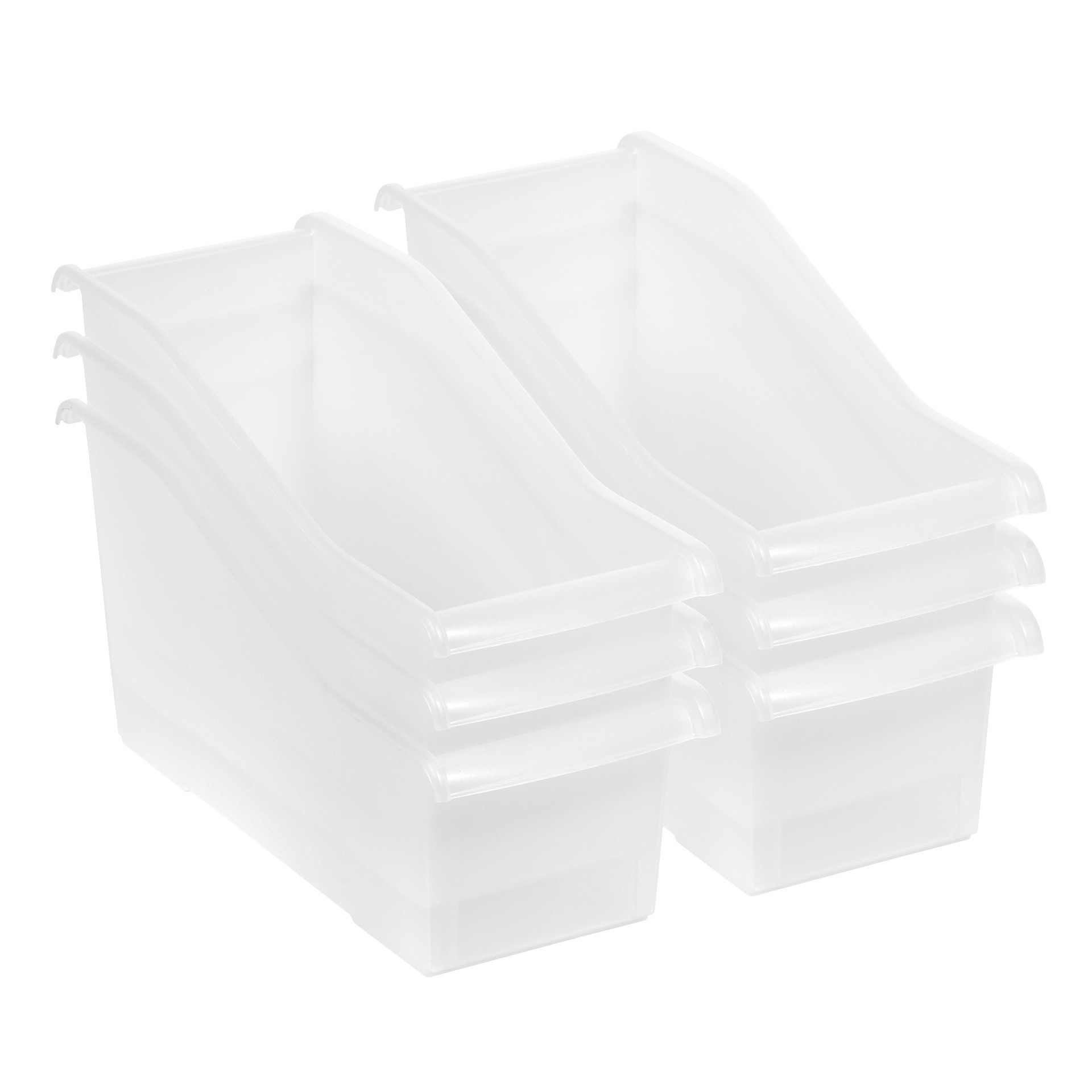 slide 6 of 9, Iris Clear Connecting Book Bin, 6 in x 15 in x 7 in