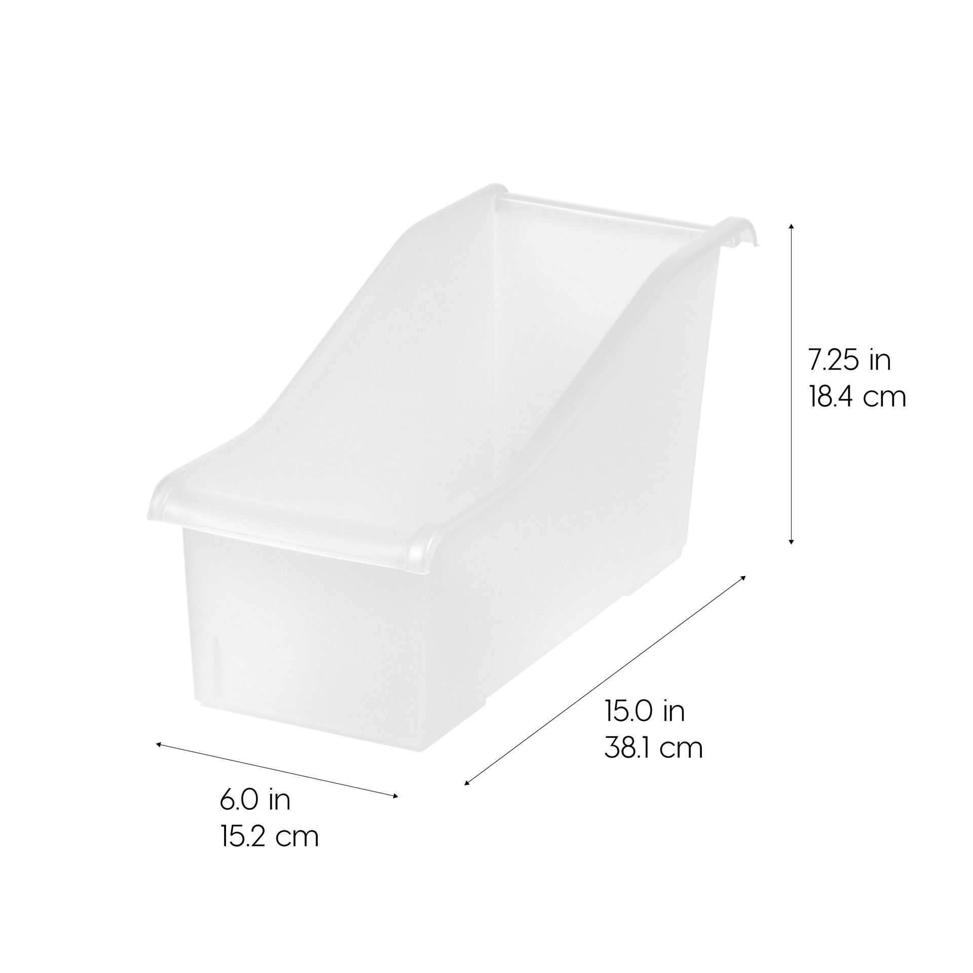 slide 5 of 9, Iris Clear Connecting Book Bin, 6 in x 15 in x 7 in