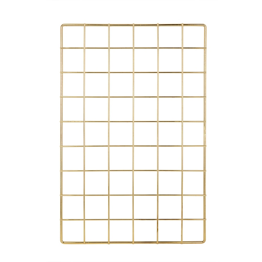 slide 1 of 1, Realspace Metal Wire Grid Wall Panel, 17-3/4''H X 11-13/16''W X 3/8''D, 100% Recycled, Gold, 1 ct