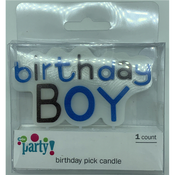 slide 1 of 1, Meijer Party Birthday Boy Pick Candle, 1 ct