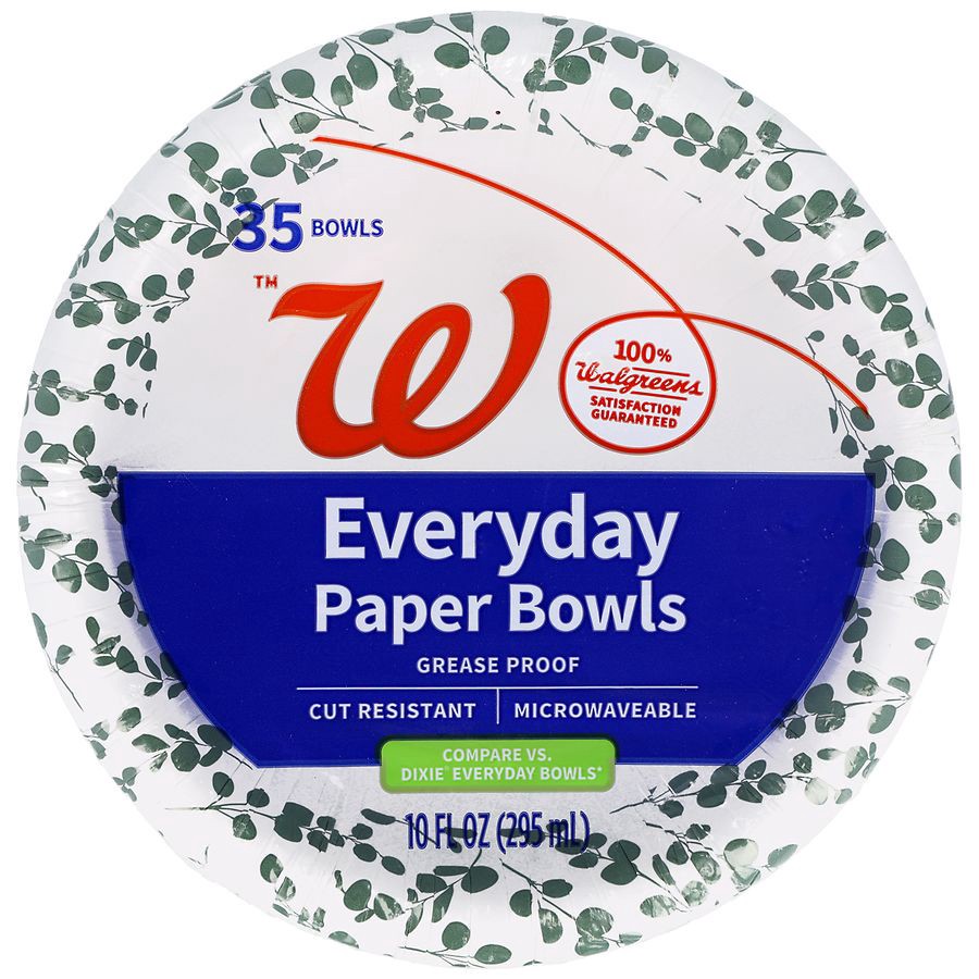 slide 1 of 5, Walgreens Everyday Paper Bowls 10 fl oz, 35 ct