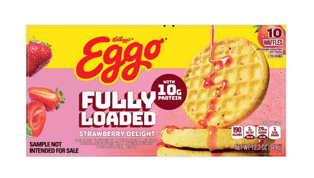 slide 1 of 8, Eggo Kellogg's Eggo Protein Strawberry Delight Frozen Waffles, 10 ct
