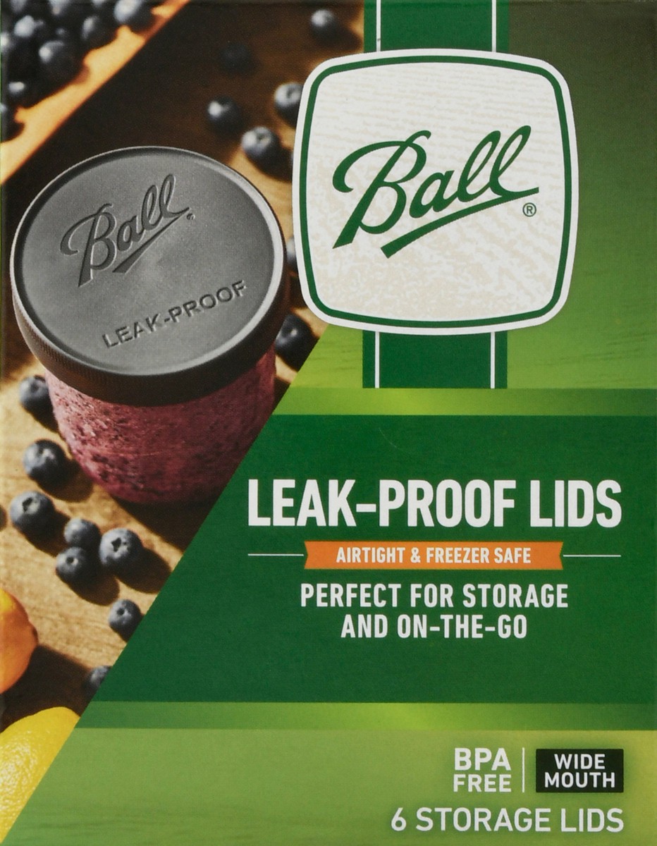 slide 1 of 7, Ball Wide Mouth Leakproof Storage Lids, 6 ct