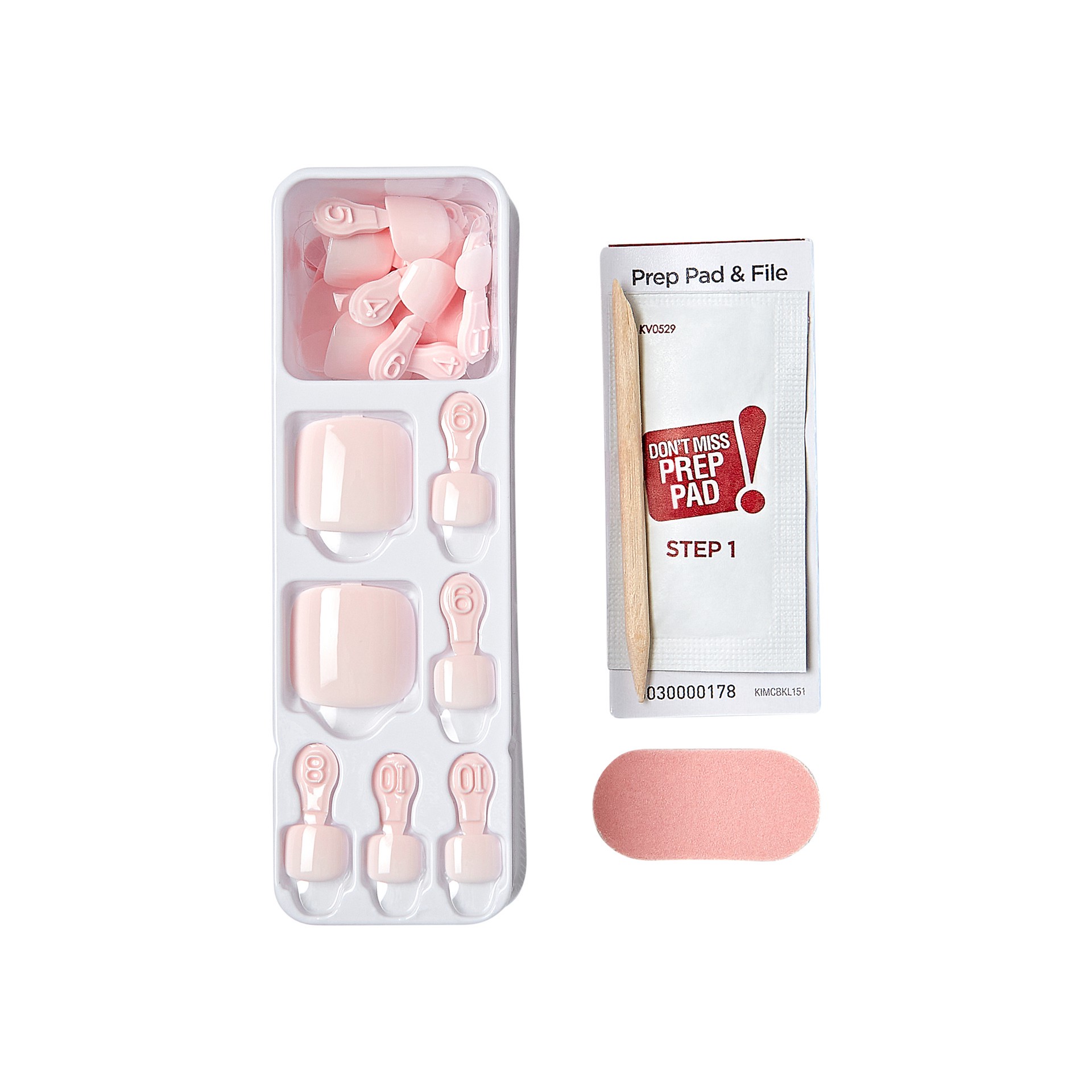 slide 3 of 5, imPRESS Color Press-On Toenails, No Glue Needed, Light Pink, Square, 27 Ct., 1 ct