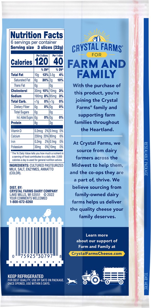 slide 6 of 6, Crystal Farms Thins Marble Jack Sliced Cheese, 6.84 oz, 18 count, 6.84 oz