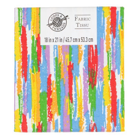 slide 1 of 4, Multicolor Design Cotton Fabric By Loops & Threads, 18 in x 21 in