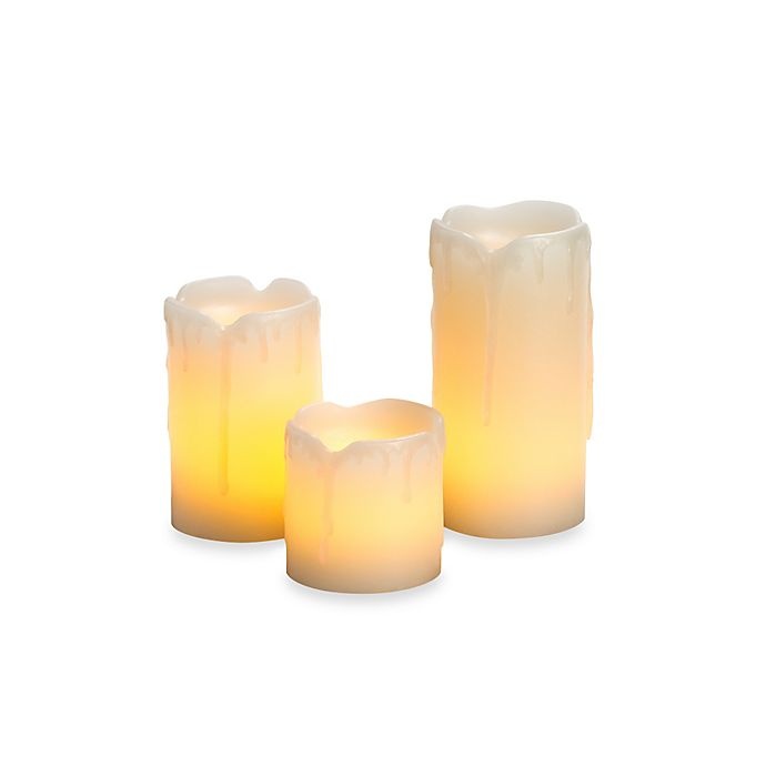 slide 1 of 1, Candle Impressions Flameless Mini Melted Drip Wax Candles, 3 ct