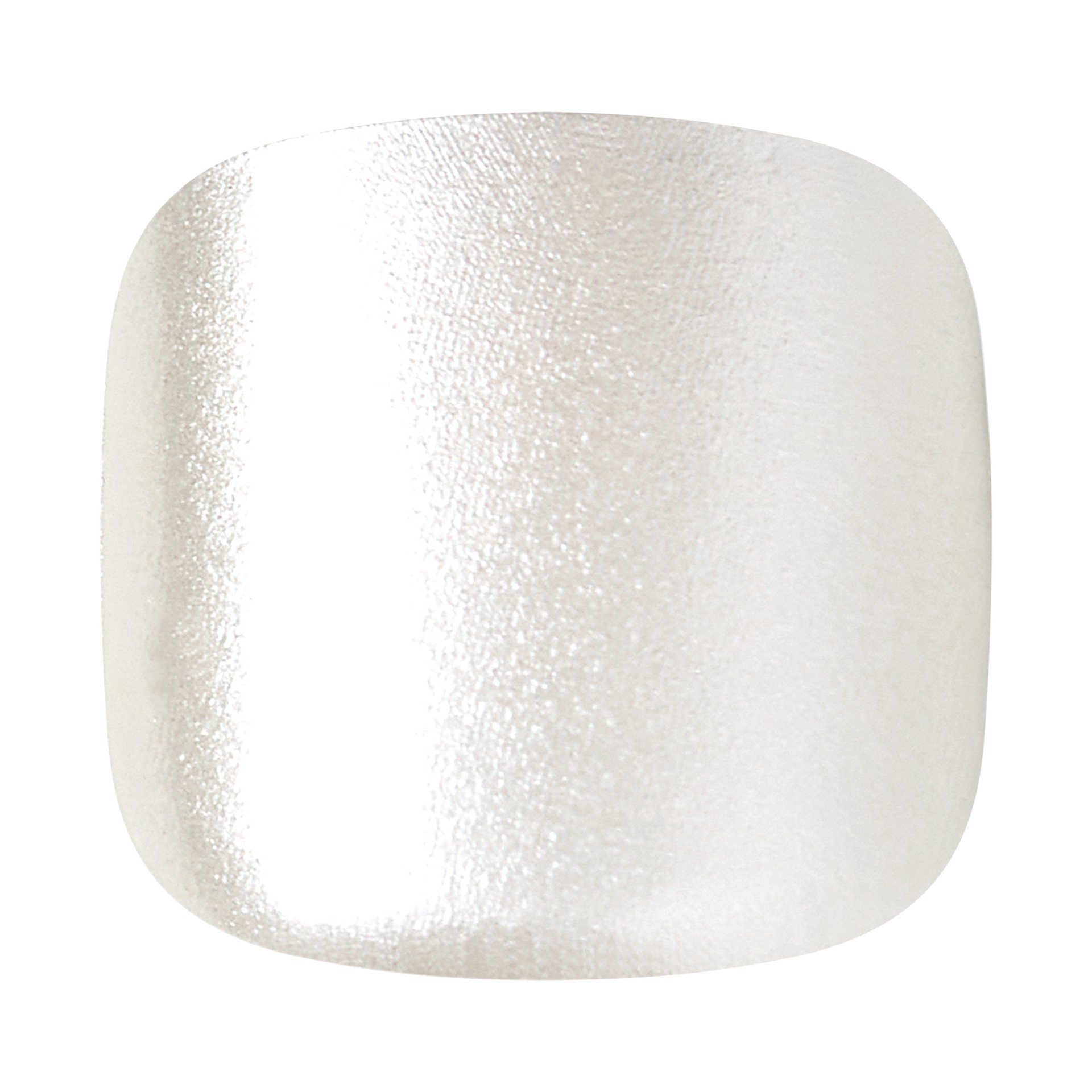 slide 5 of 5, imPRESS KISS imPRESS Color Press-On Pedicure Solid Neon White Square Fake Toenails – ‘Dreamlike'' – 30ct, 28 pc