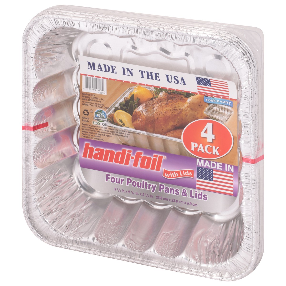 slide 3 of 9, Handi-foil Poultry Pans With Lids, 4 ct