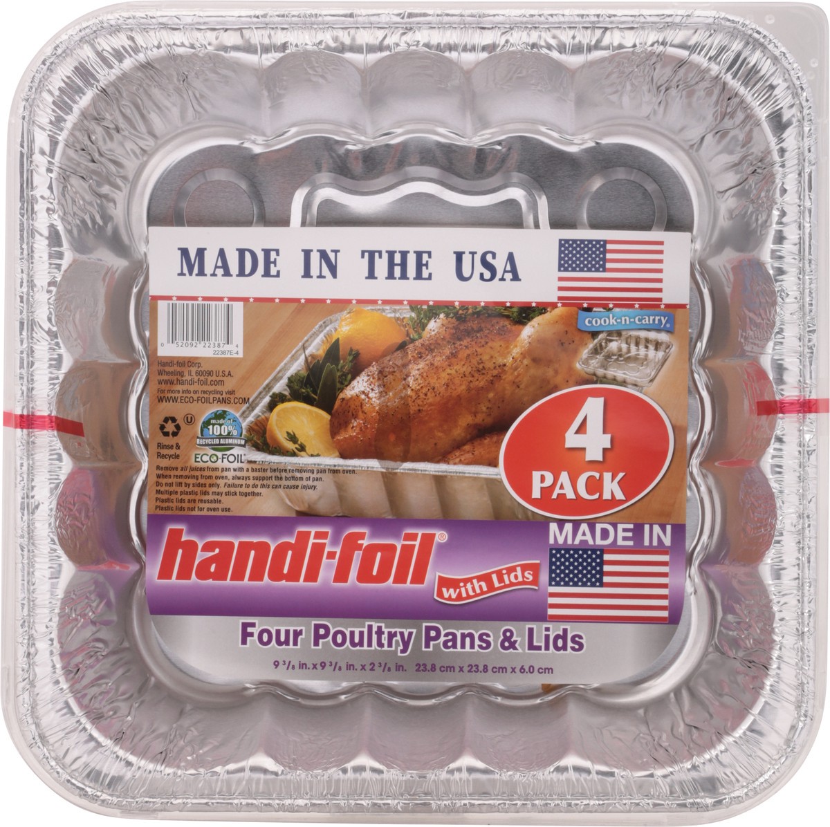slide 9 of 9, Handi-foil Poultry Pans With Lids, 4 ct
