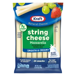 Kraft String Cheese Mozzarella Cheese Snacks, 24 ct Sticks