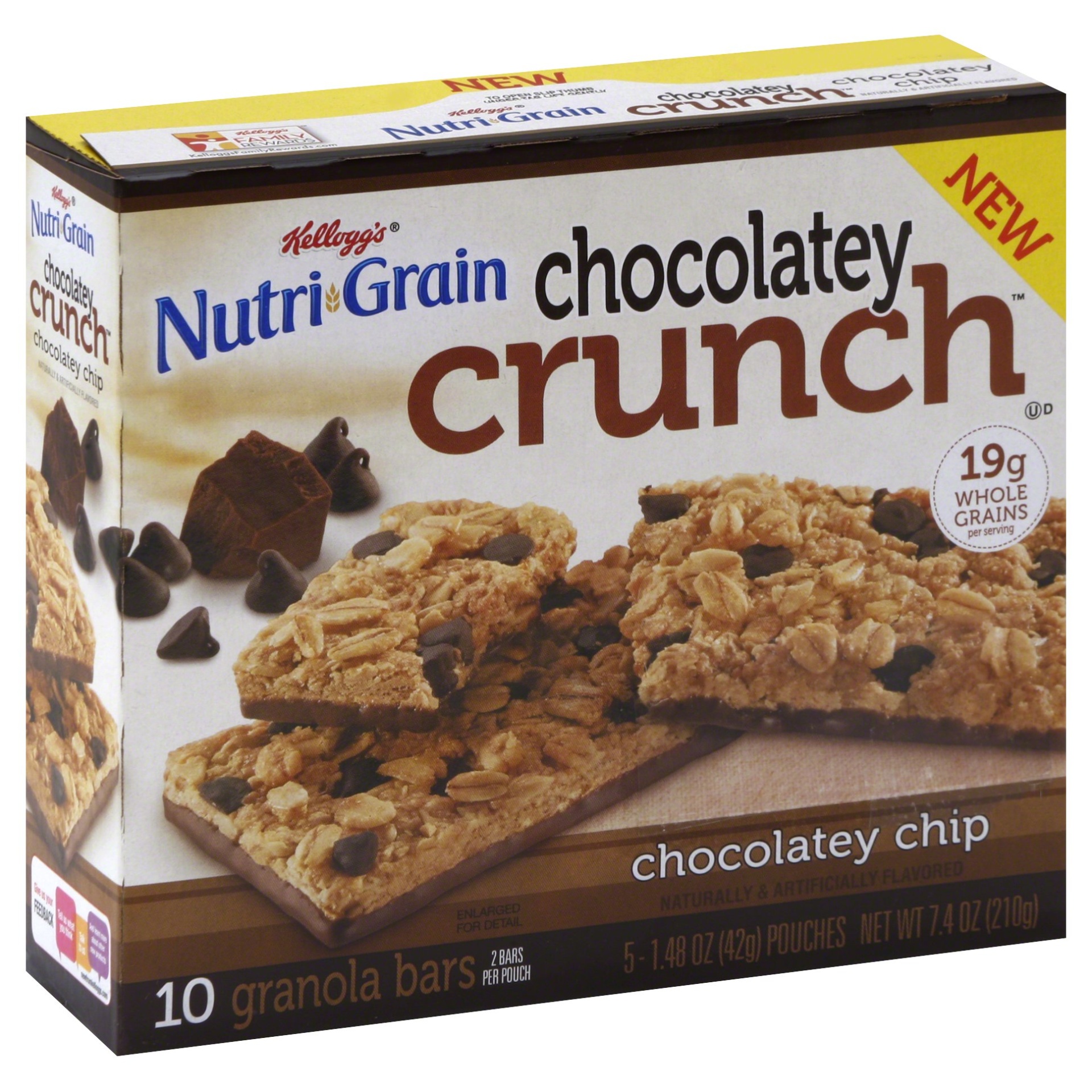 slide 1 of 6, Nutrigrain Granola Bars, Chocolatey Chip, 5 ct; 1.48 oz