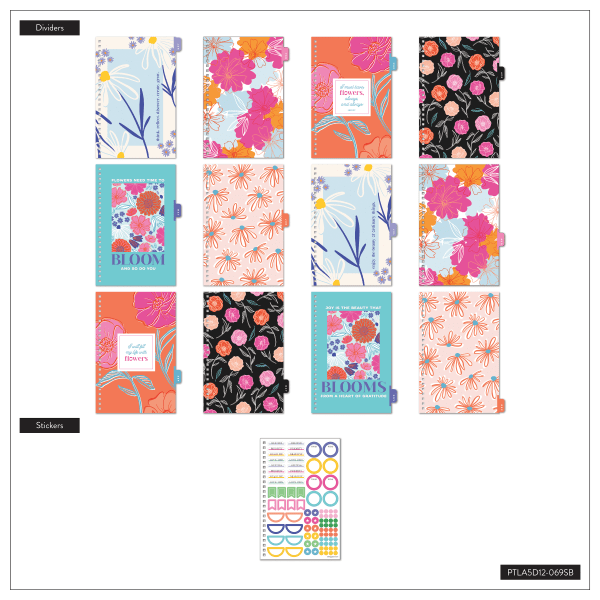 slide 7 of 7, 2024 Organized By Happy Planner Monthly/Weekly Small Happy Planner, 5-1/2"" X 8-5/16"", Bright Blooms, January To December, Ptla5D12-071Sb, 1 ct