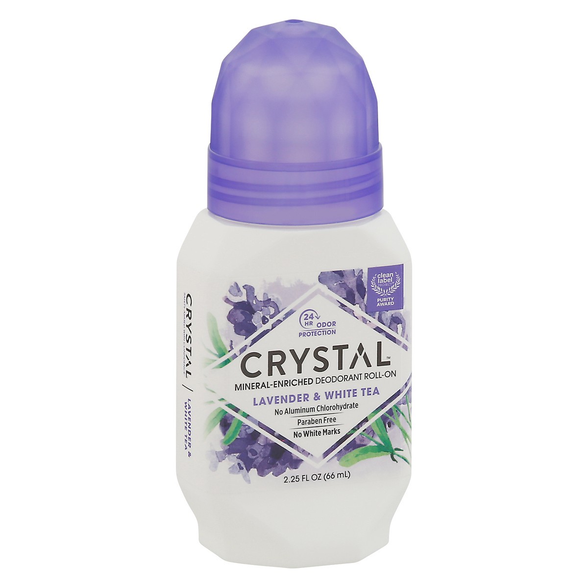 slide 9 of 9, Crystal Roll-On Mineral-Enriched Lavender & White Tea Deodorant 2.25 fl oz, 2.25 oz