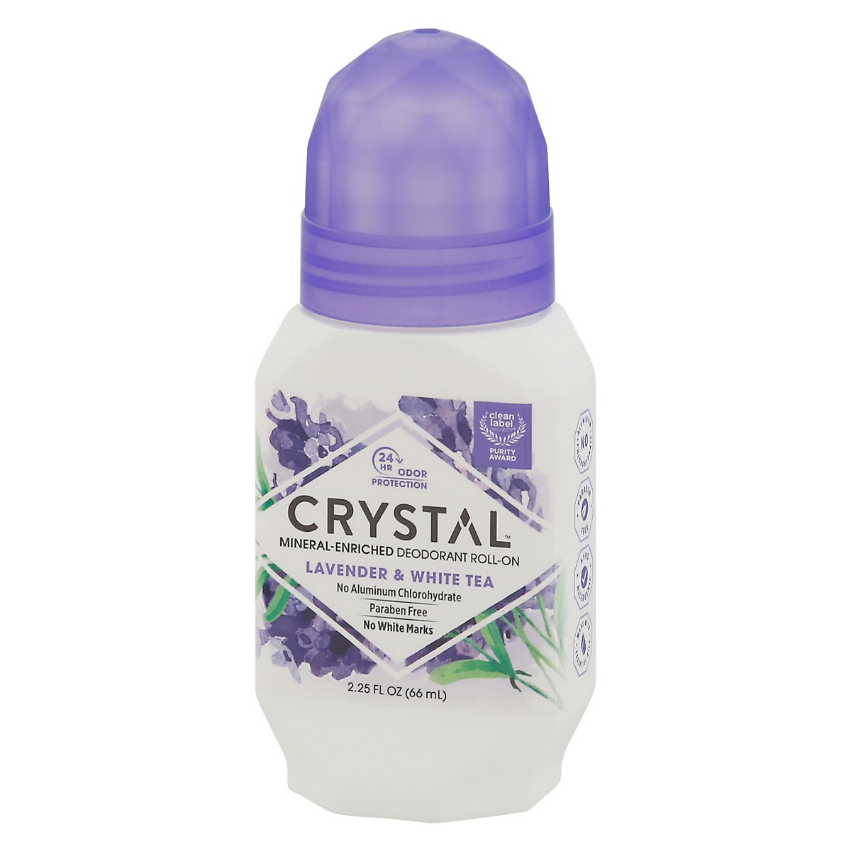 slide 2 of 9, Crystal Roll-On Mineral-Enriched Lavender & White Tea Deodorant 2.25 fl oz, 2.25 oz