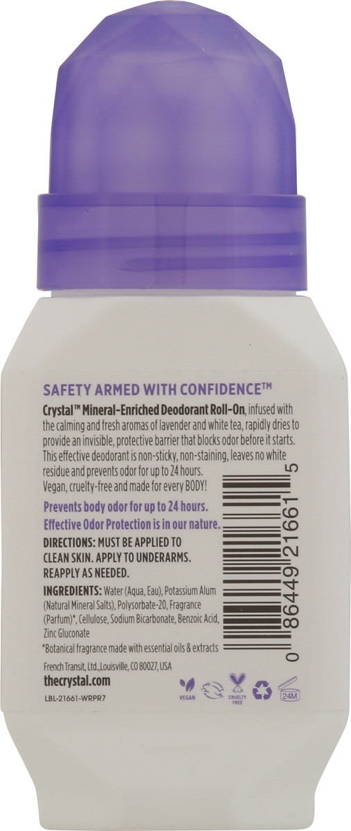 slide 7 of 9, Crystal Roll-On Mineral-Enriched Lavender & White Tea Deodorant 2.25 fl oz, 2.25 oz