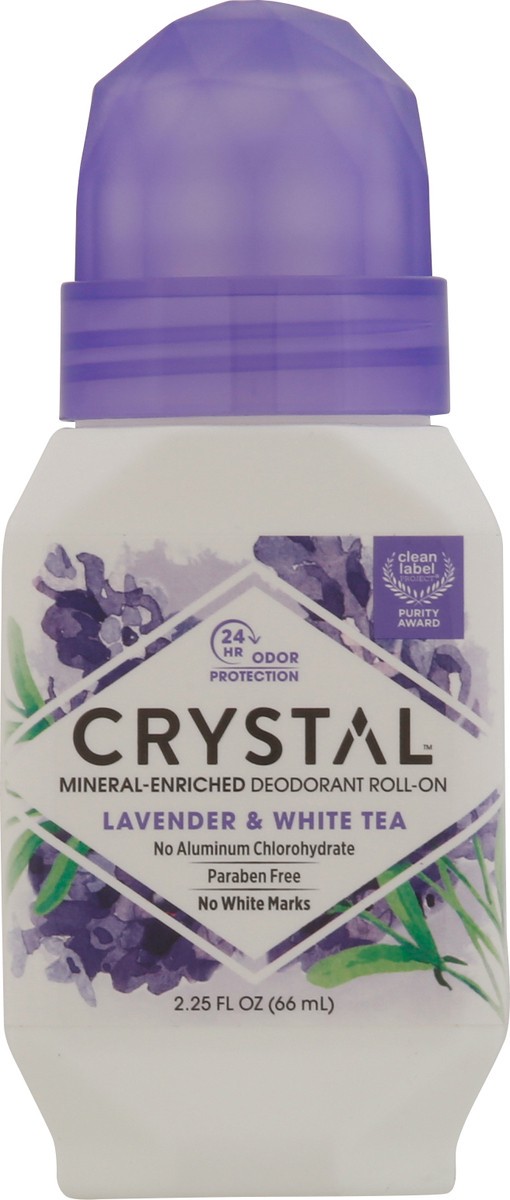 slide 3 of 9, Crystal Roll-On Mineral-Enriched Lavender & White Tea Deodorant 2.25 fl oz, 2.25 oz