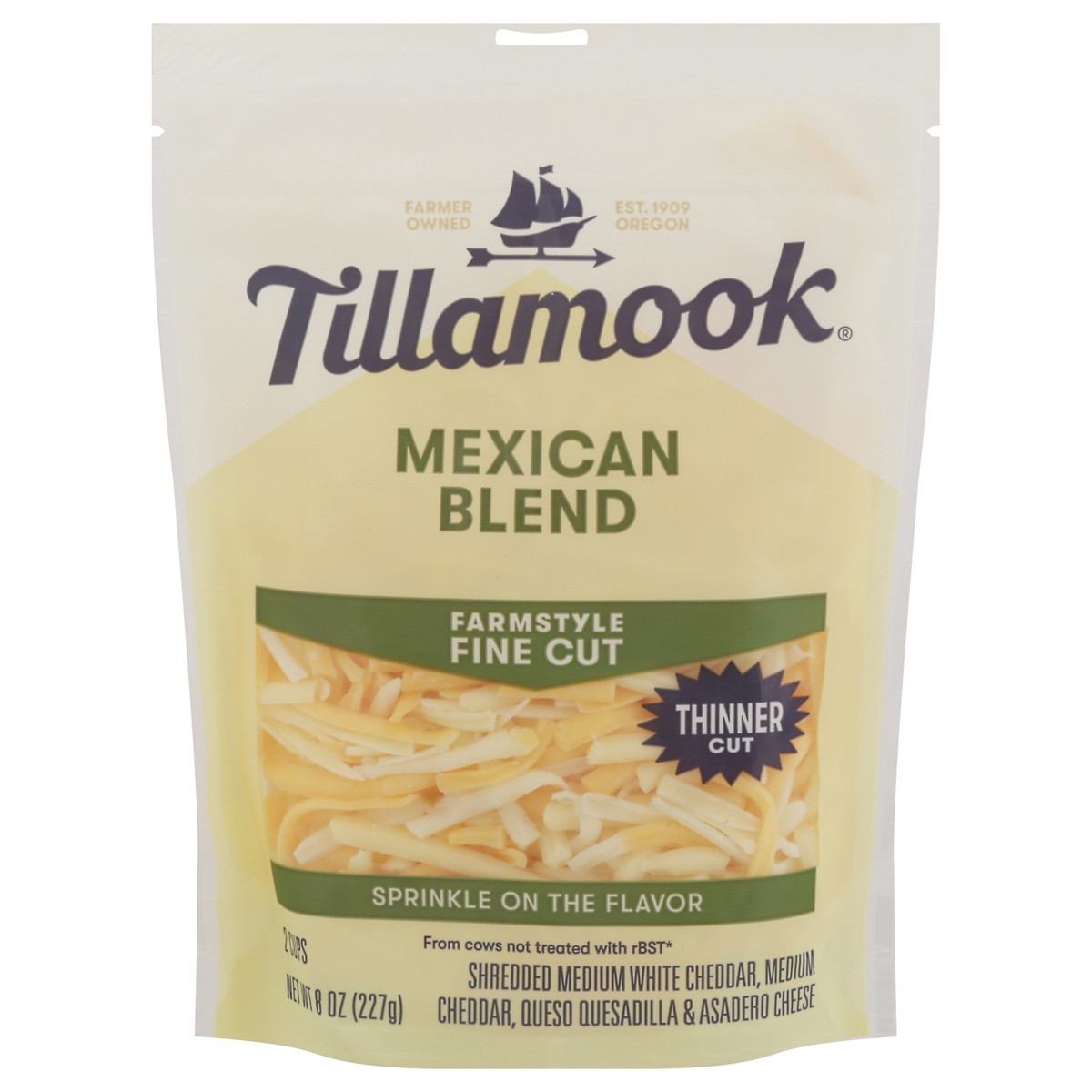 slide 1 of 13, Tillamook Farmstyle Fine Cut Mexican Blend Cheese 8 ea, 8 ct