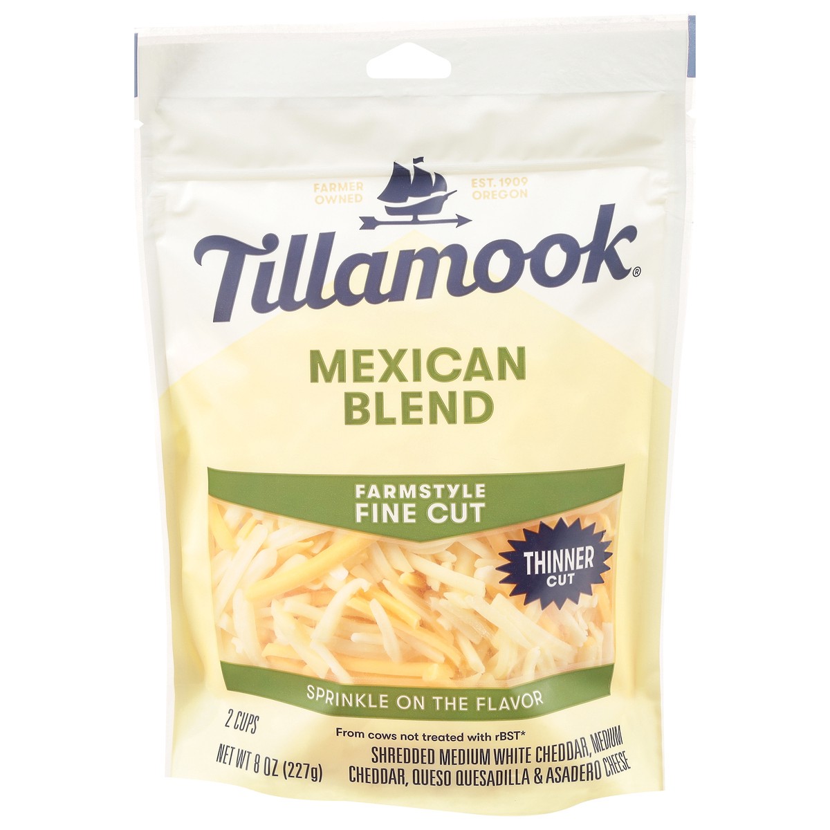 slide 6 of 13, Tillamook Farmstyle Fine Cut Mexican Blend Cheese 8 ea, 8 ct