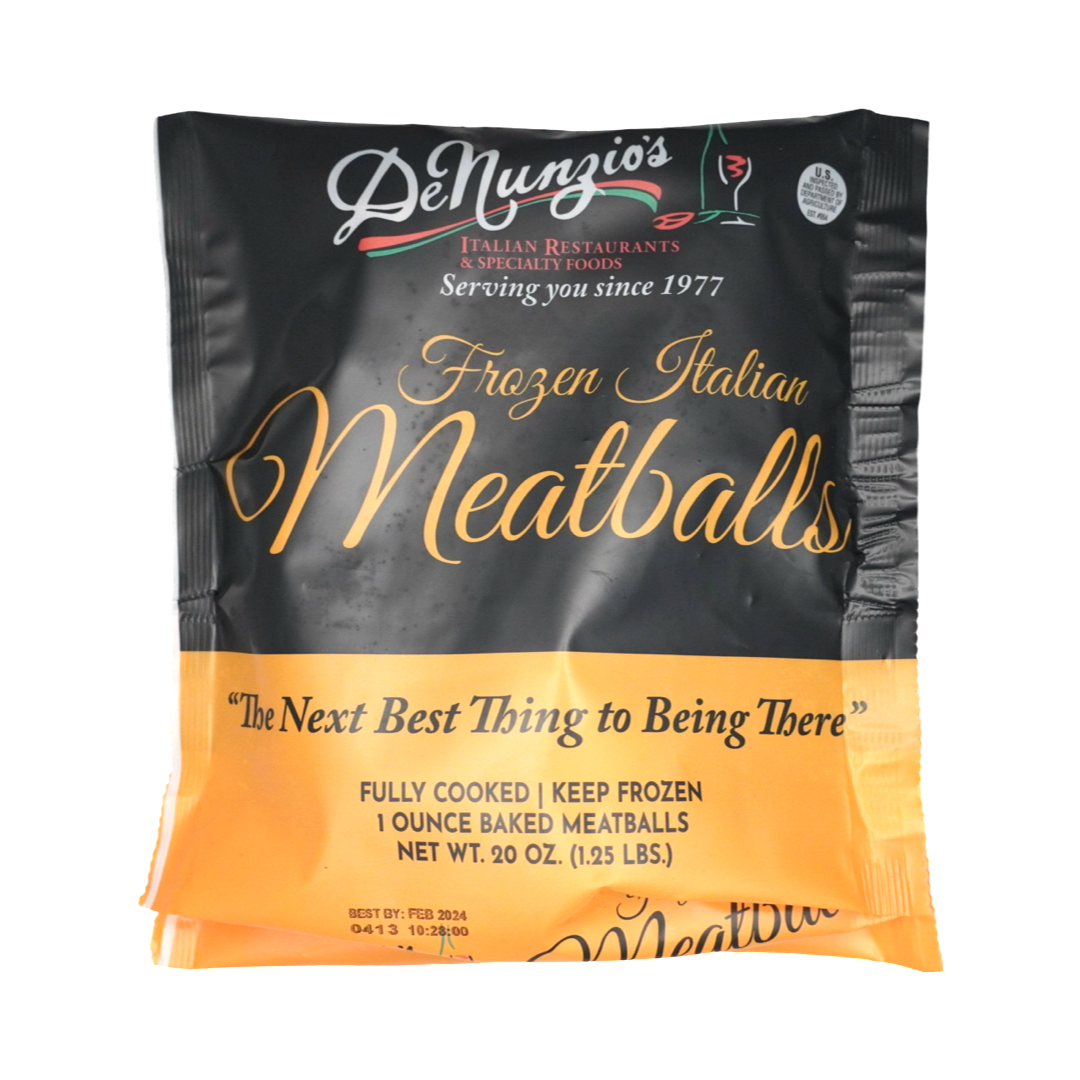 slide 1 of 1, Denunzio's Frozen Italian Meatballs, 20 oz