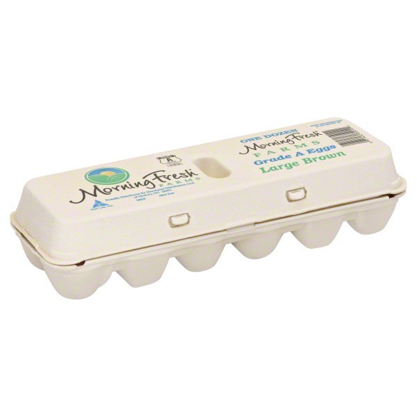 slide 1 of 1, Morning Fresh Farms Large Grade A Dozen Brown Eggs, 1 ct