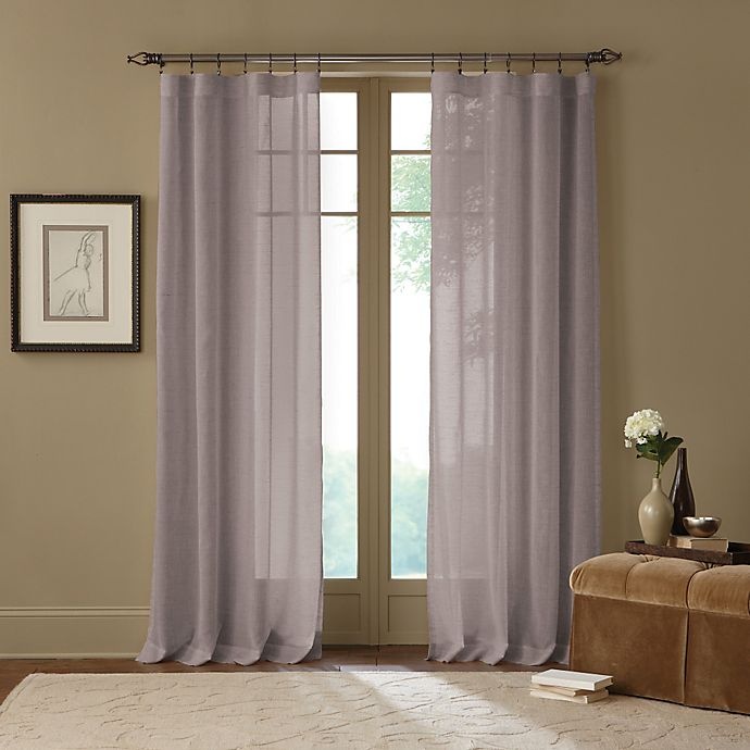 slide 1 of 1, Cambria Terra Rod Pocket Sheer Window Curtain Panel - Grey, 95 in