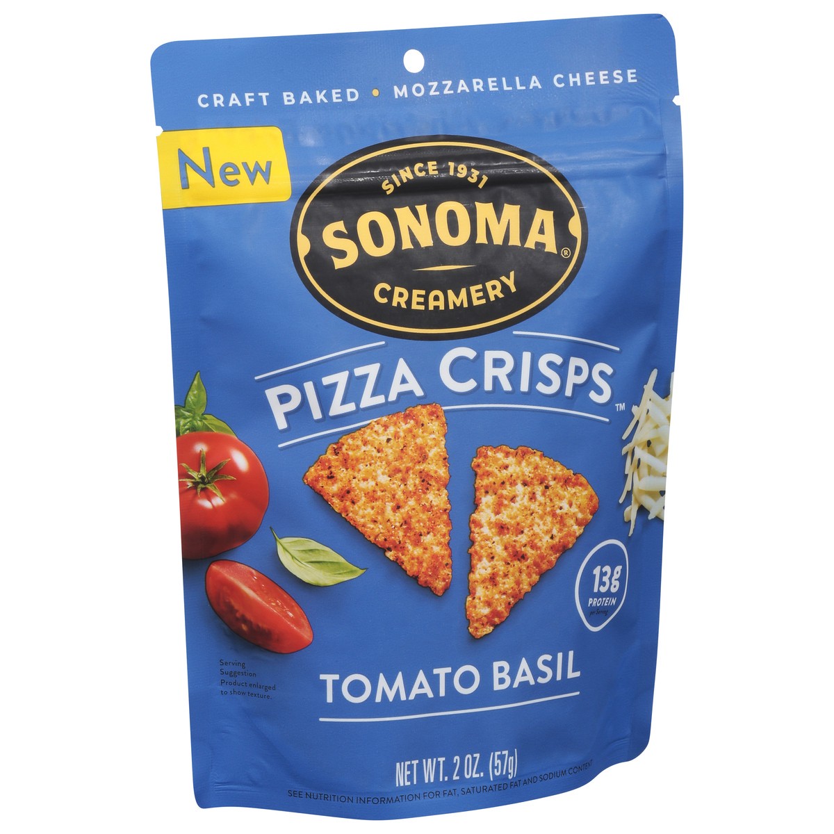 slide 10 of 13, Sonoma Creamery Tomato Basil Pizza Crisps 2 oz, 2 oz