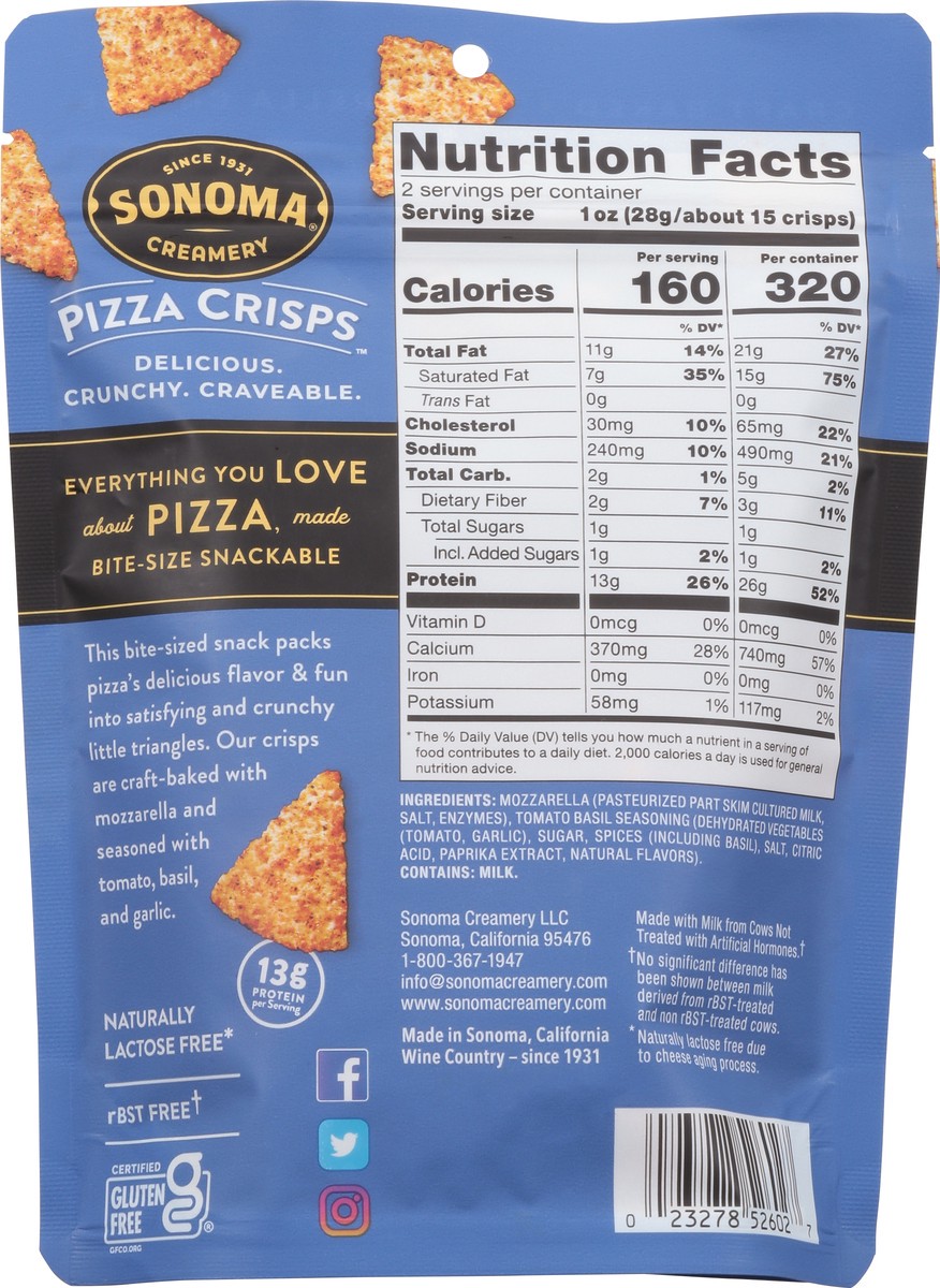 slide 2 of 13, Sonoma Creamery Tomato Basil Pizza Crisps 2 oz, 2 oz