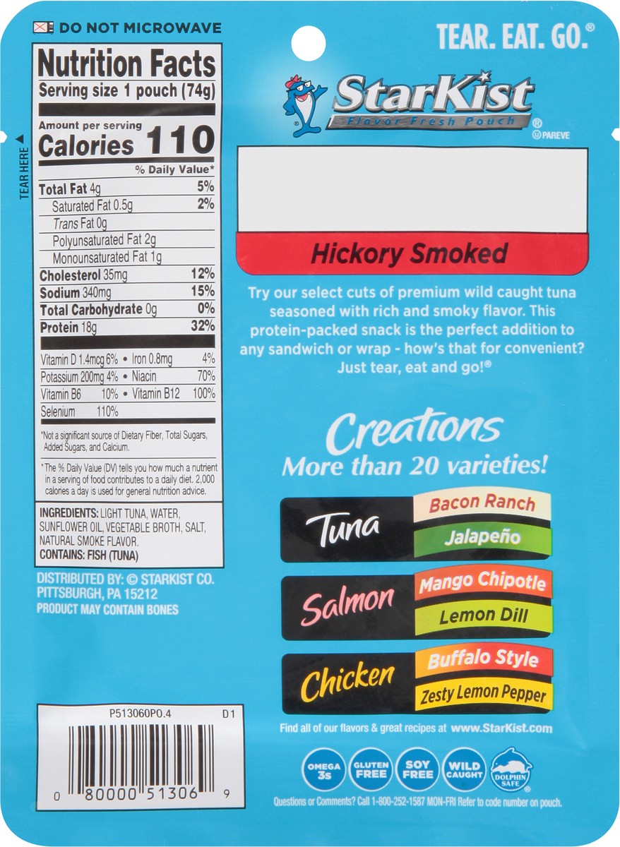 slide 9 of 9, StarKist Tuna Creations Hickory Smoked Tuna 2.6 oz, 2.6 oz