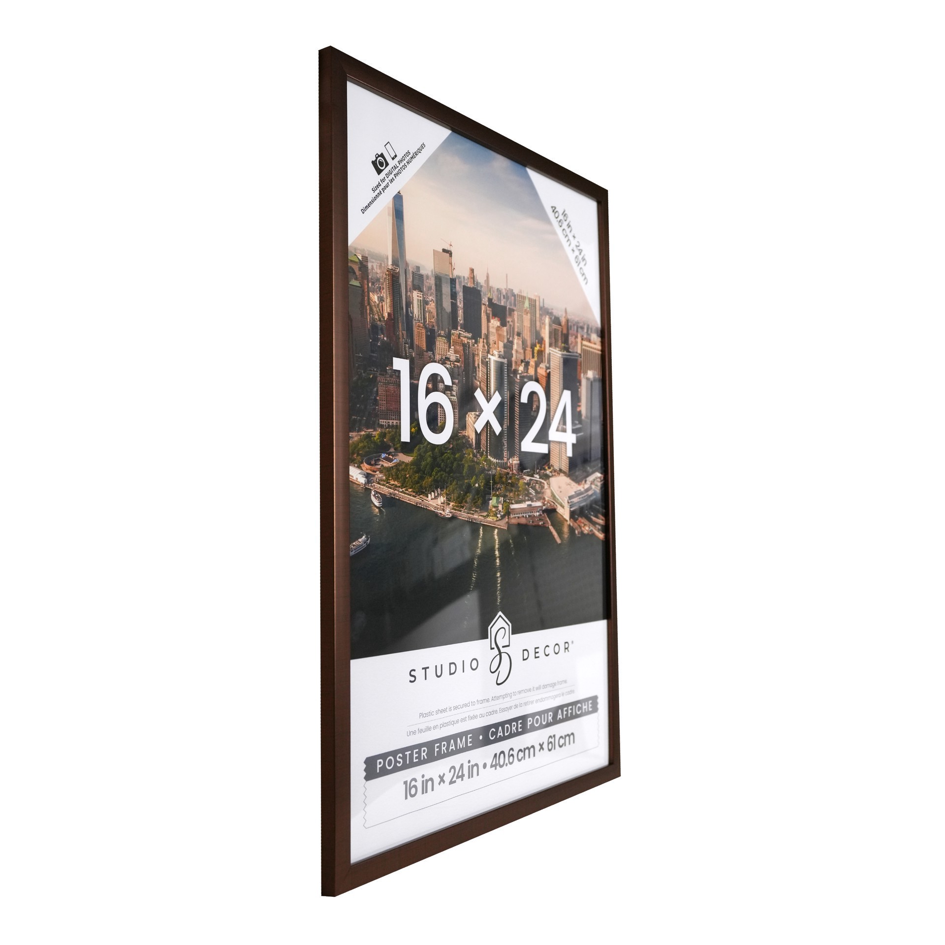 slide 2 of 5, Bronze Poster Frame By Studio Decor, 16 in x 24 in