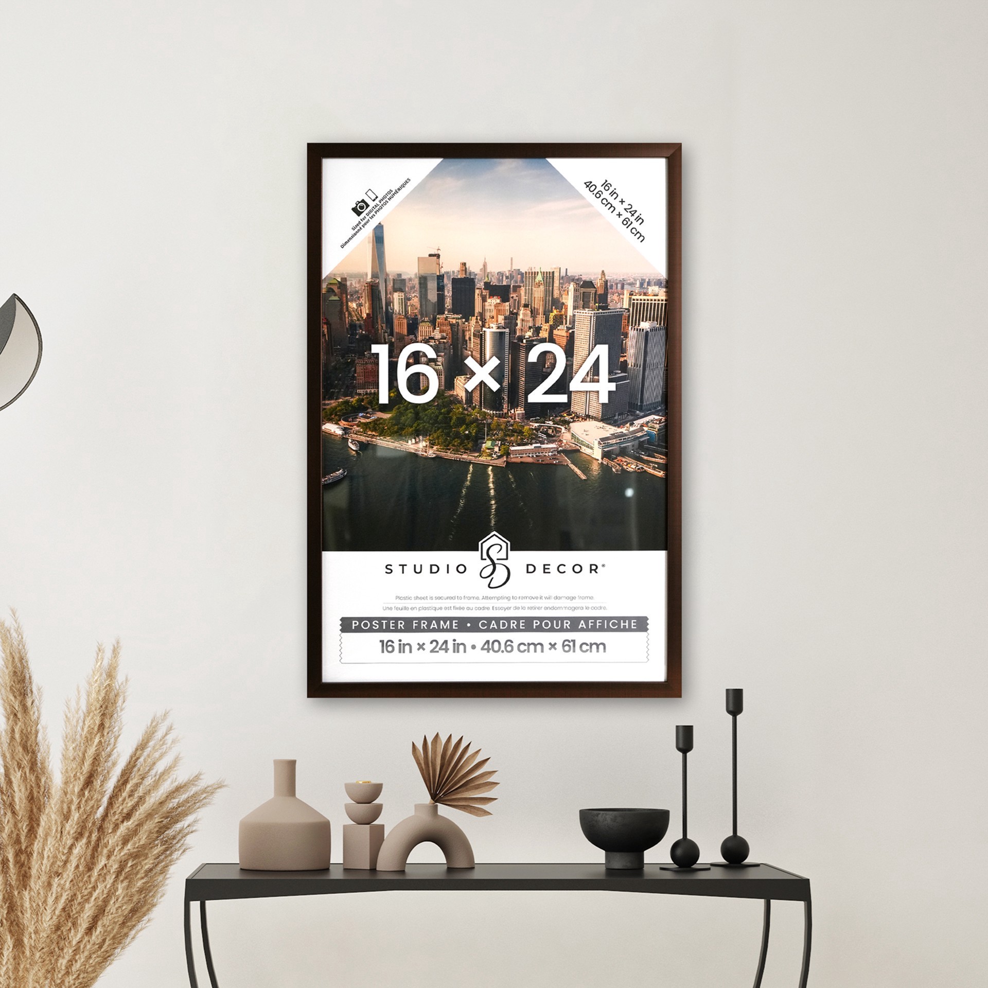 slide 4 of 5, Bronze Poster Frame By Studio Decor, 16 in x 24 in