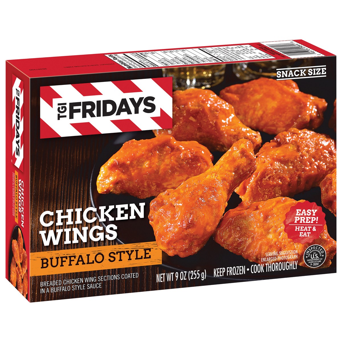 slide 7 of 9, T.G.I. Fridays TGI Fridays Frozen Appetizers Buffalo Style Chicken Wings, 9 oz. Box, 9 oz