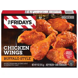 TGI Fridays Frozen Appetizers Buffalo Style Chicken Wings, 9 oz. Box