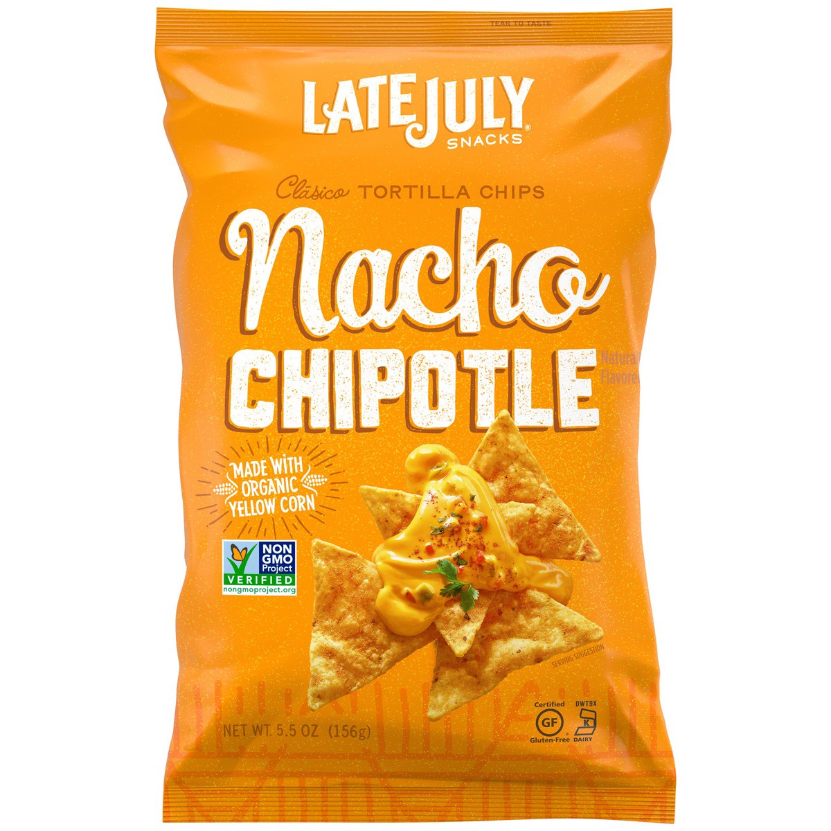 slide 1 of 5, LATE JULY Snacks Clásico Nacho Chipotle Tortilla Chips, 5.5 oz. Bag, 5.5 oz