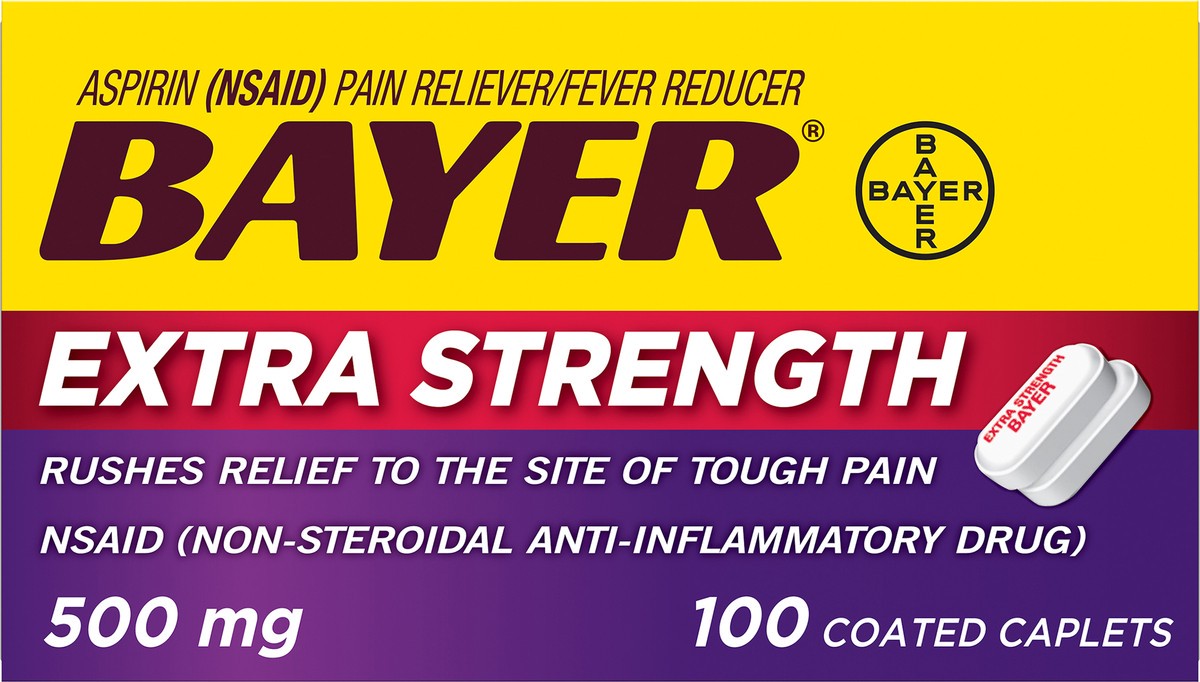 slide 4 of 6, Bayer Extra Strength Aspirin, 100 ct
