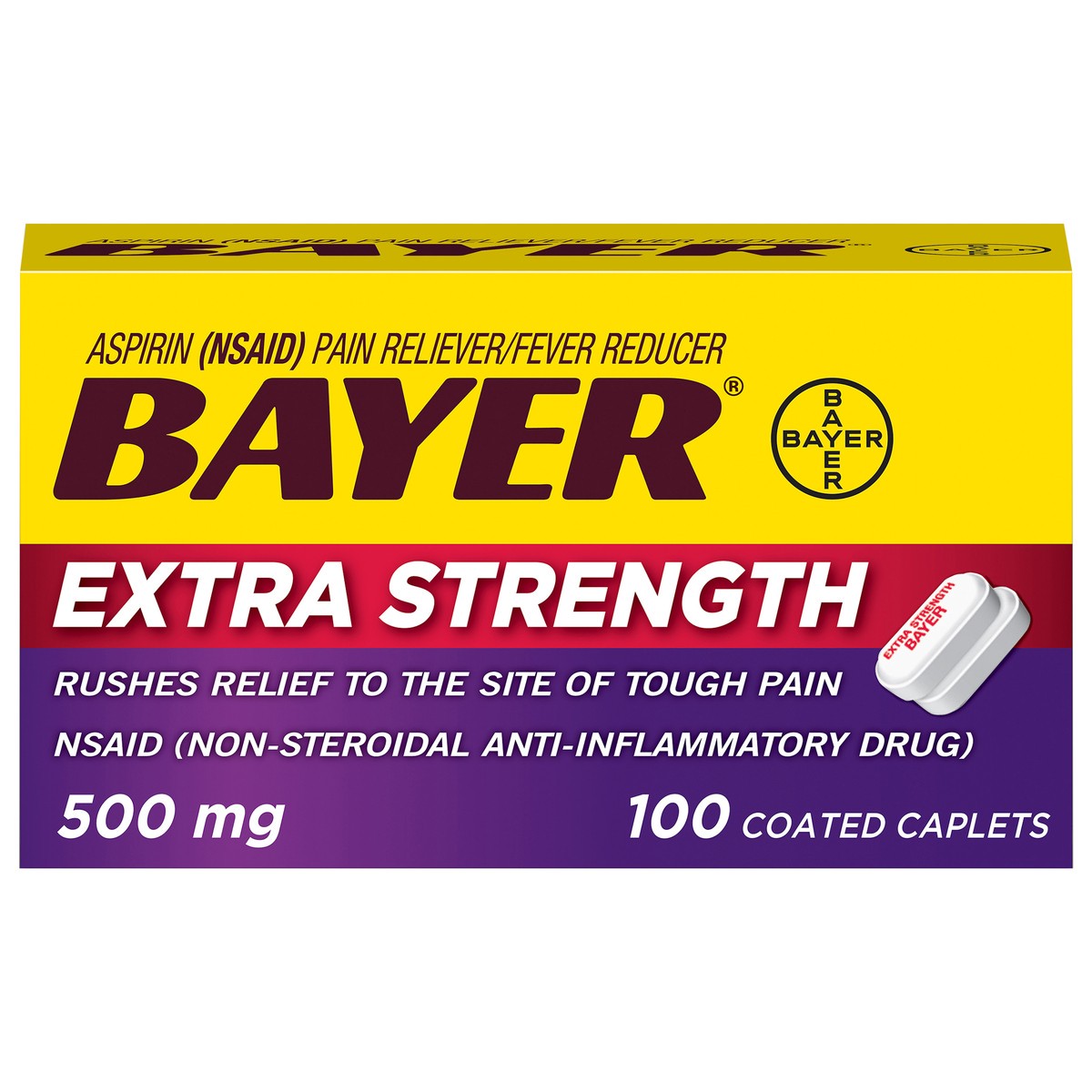 slide 1 of 6, Bayer Extra Strength Aspirin, 100 ct