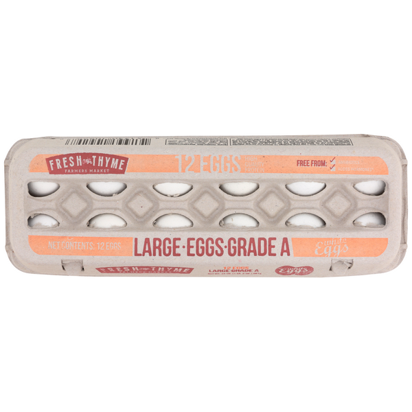 slide 1 of 1, Fresh Thyme Large White Grade A Eggs, 1 doz