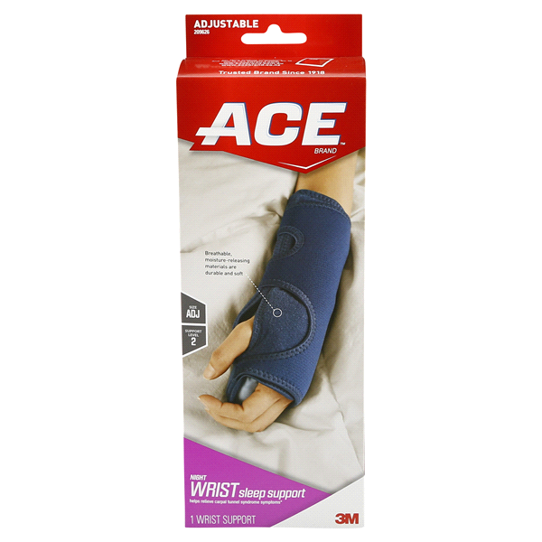 slide 1 of 1, ACE Brand Night Wrist Sleep Support, One Size