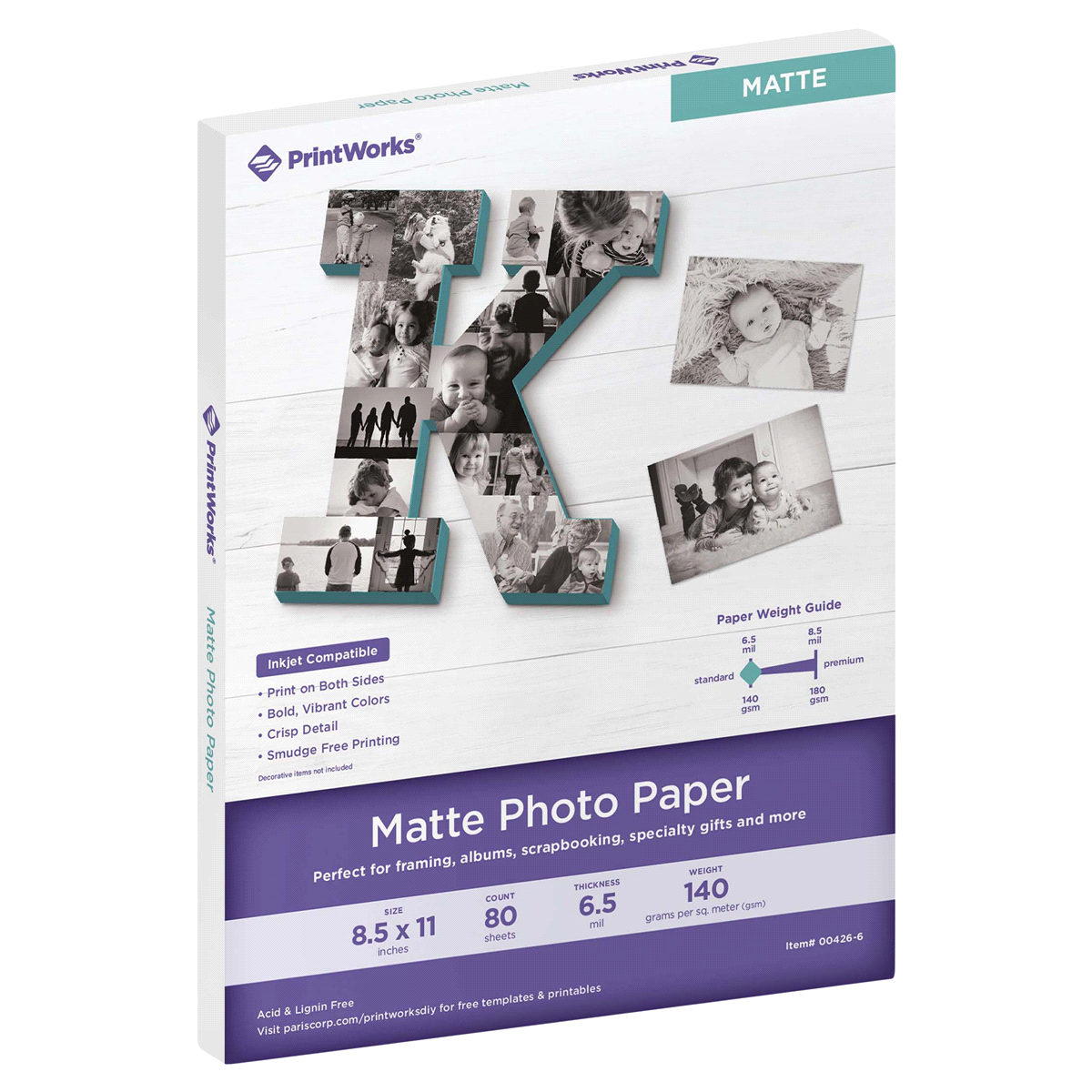 slide 1 of 5, Printworks Matte Finish Double Sided Photo Paper, 8.5" x 11", 8.5 in x 11 in