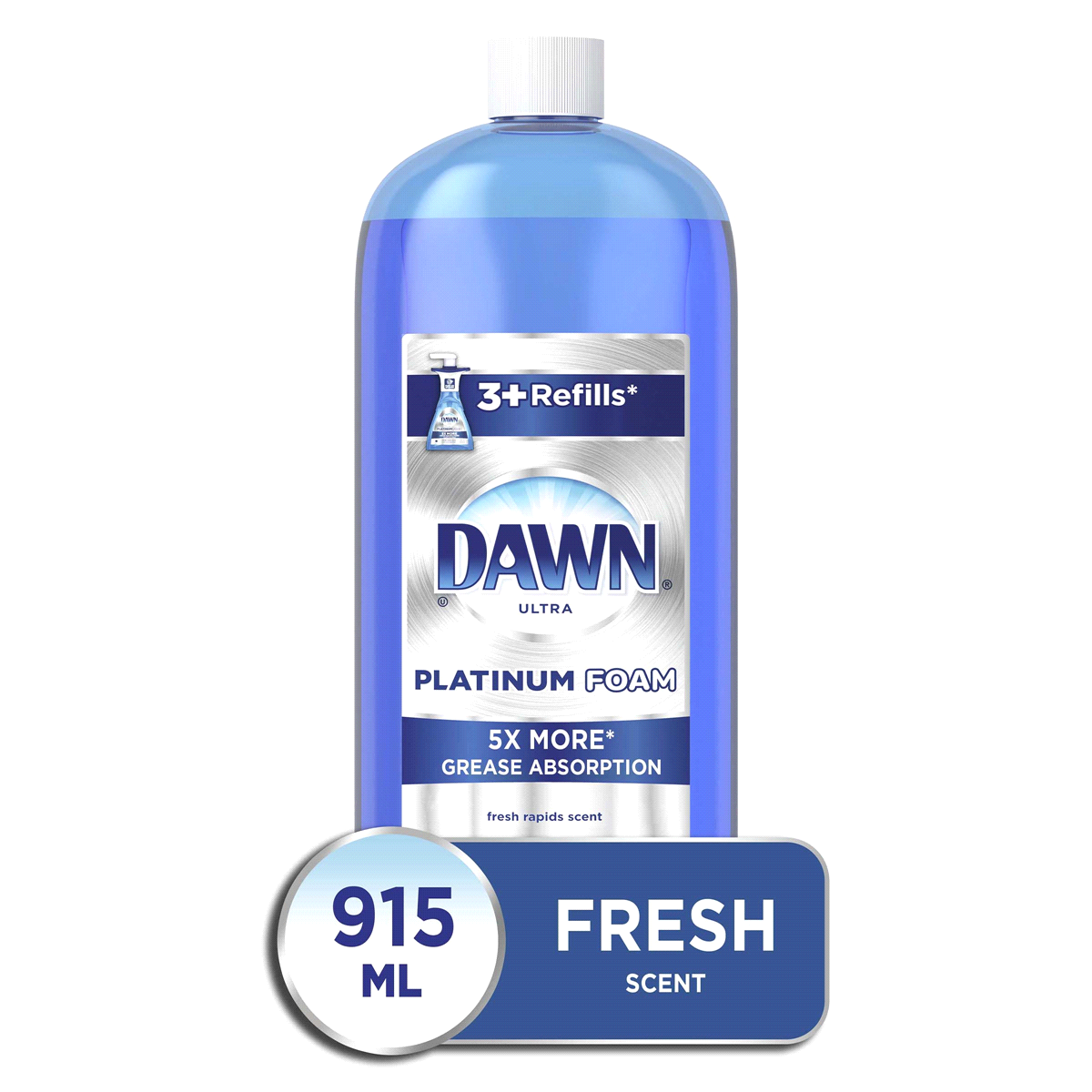 slide 1 of 2, Dawn Ultra Platinum Erasing Dish Foam, Fresh Rapids, 30.9 fl oz