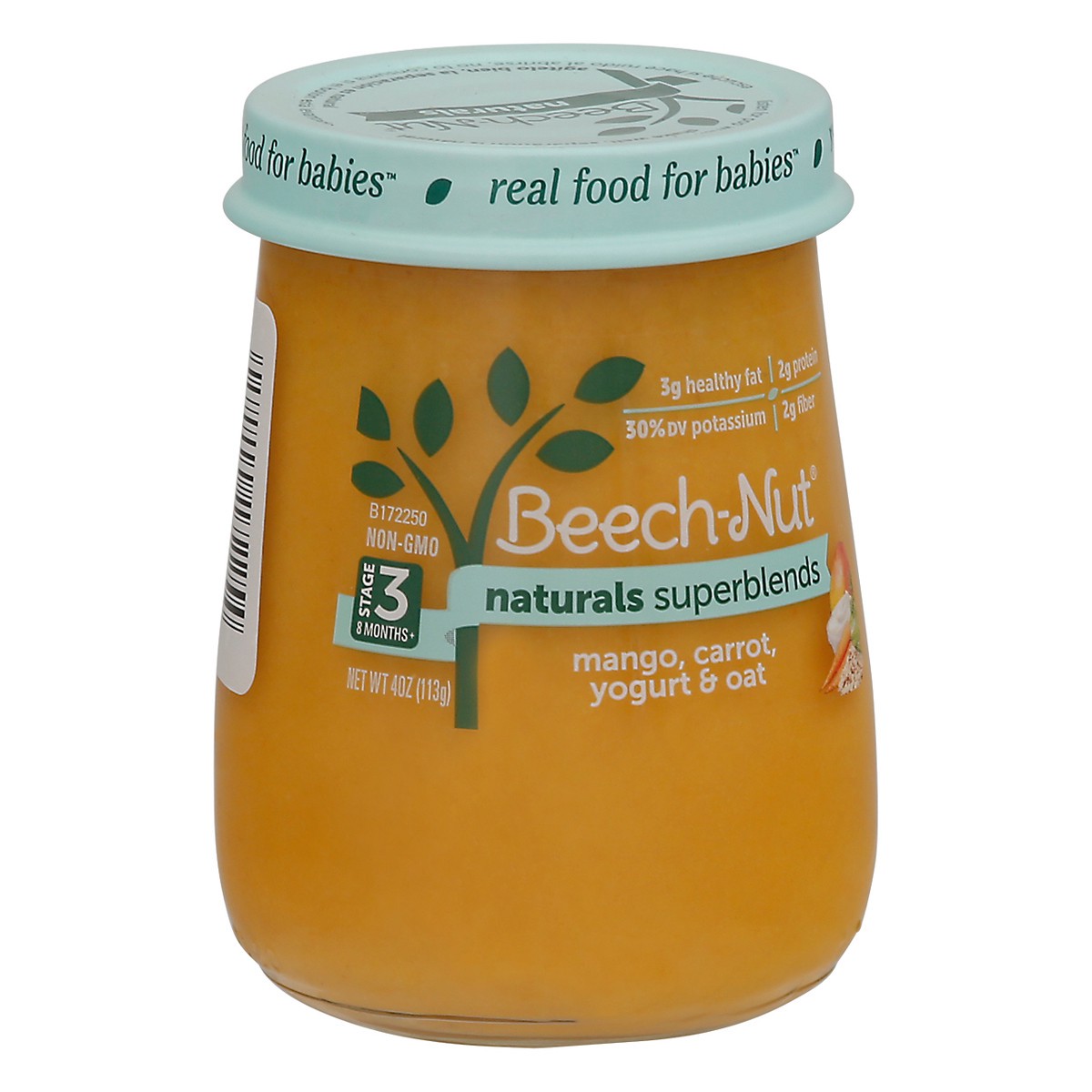 slide 2 of 9, Beech-Nut Naturals Superblends Stage 3 Baby Food, Mango Carrot Yogurt & Oat, 4 oz Jar, 4 oz